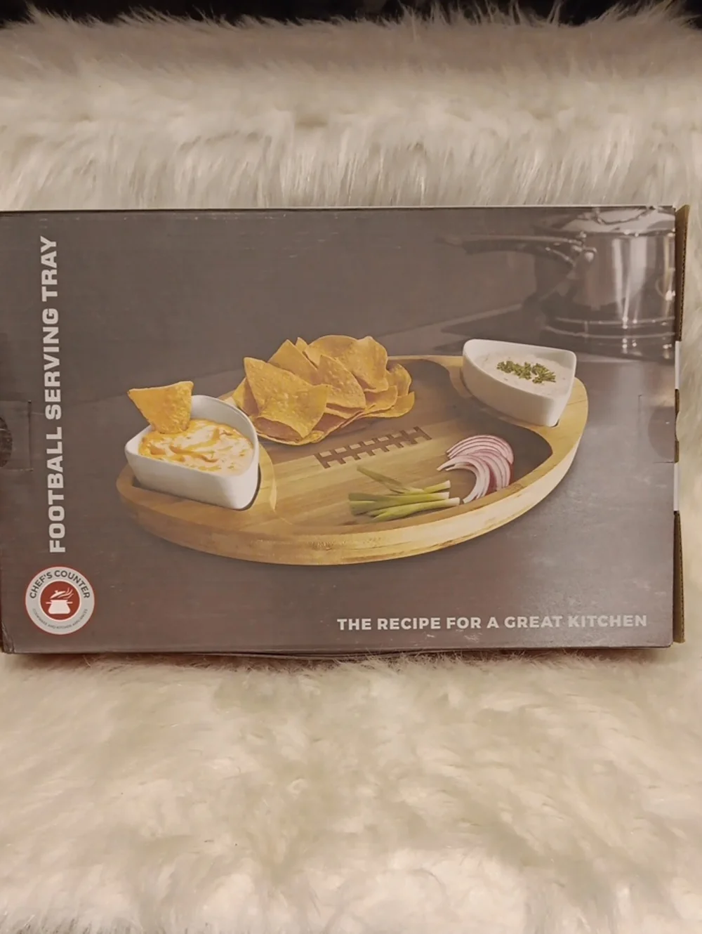 Bamboo Football Serving Tray - Natural Wood